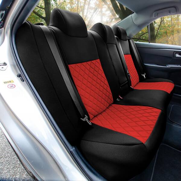 Fh Group Neoprene Waterproof Custom Fit Seat Covers For 2018 Toyota Camry Le To Se Xse Xle Dmcm5005red Rear - 2018 Toyota Camry Red Seat Covers
