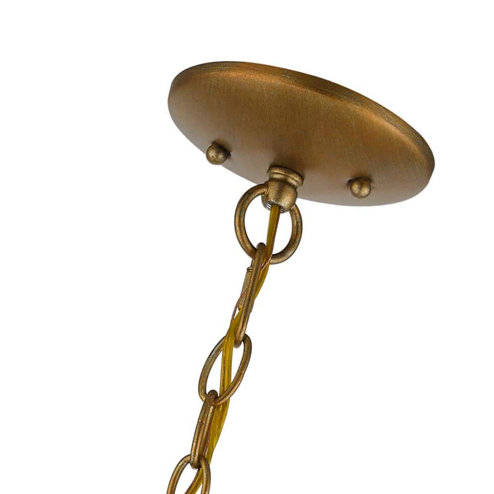 Katarina Mini 5-Light Antique Gold Leaf Brass Chandelier