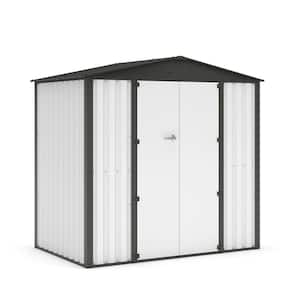 4 ft. W x 6 ft. D Metal Storage Shed with Lockable Door in White (24 sq. ft.)