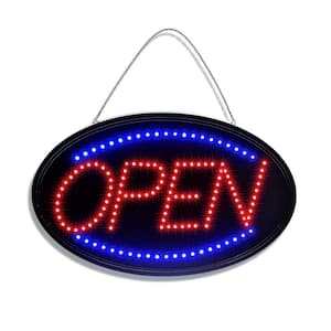 Alpine Industries 23 in. x 14 in. LED Oval Open Sign (2-Pack) 497