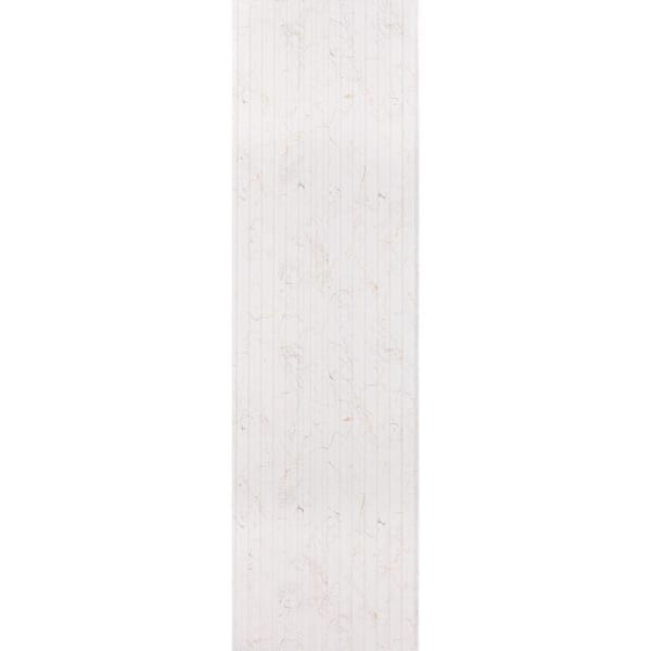Take Home Sample-Small Slats 5/16 in. x 0.25 ft. x 1 ft. White Venato Glue-Up Foam Wood Slat Walls (1-Piece/Pack)