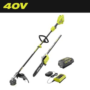 40V 15 in. Expand-It Cordless Battery Attachment Capable String Trimmer & Pole Saw with 4.0 Ah Battery and Charger