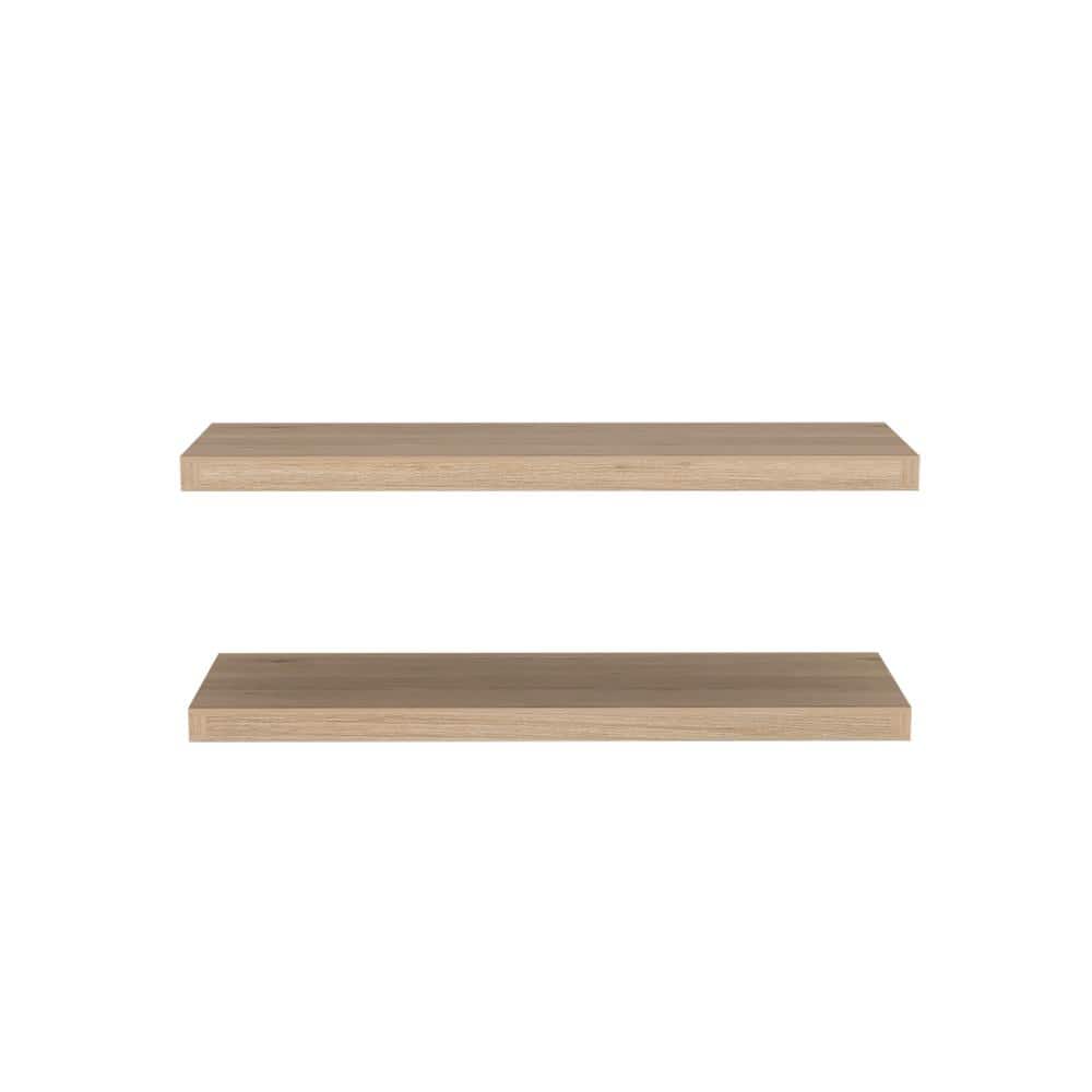 31.5 in. W x 9.8 in. D Particle Board Old Pine Wide Floating Decorative Wal