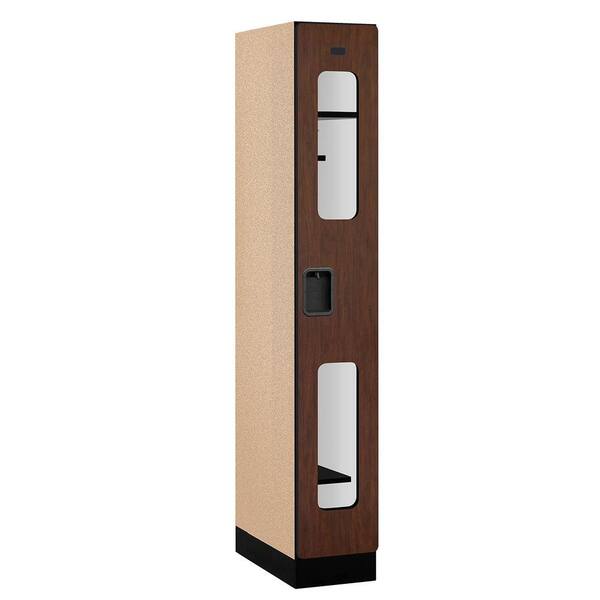 Salsbury Industries S-31000 Series 12 in. W x 76 in. H x 21 in. D Single Tier See-Through Designer Wood Locker in Mahogany