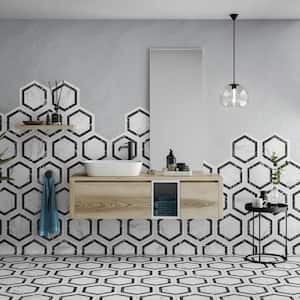 BioTech Hex Venato Deco Dark 11 in. x 13 in. Porcelain Floor and Wall Tile (10.64 sq. ft./Case)