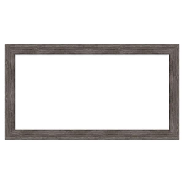 Amanti Art Pinstripe Lead Grey 27 in. x 15 in. Wood Framed Dry Erase Magnetic Memo Board