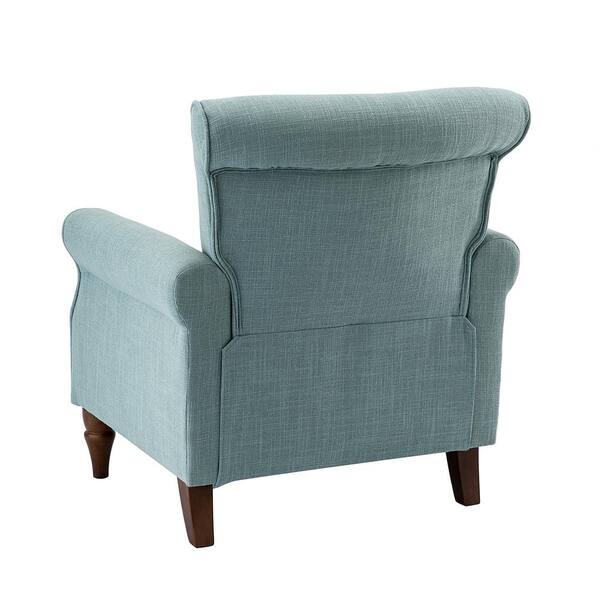 JAYDEN CREATION Macedonia Blue ArmChair with Nailhead Trim Set of