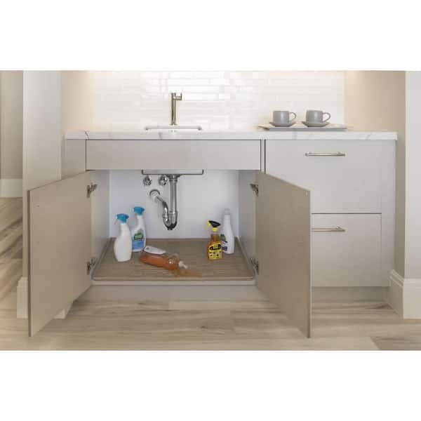 Xtreme Mats 28 In X 19 Beige Bathroom Vanity Depth Under Sink Cabinet Mat Drip Tray Shelf Liner Cmv 30 The Home Depot - What Is The Depth Of A Bathroom Cabinet