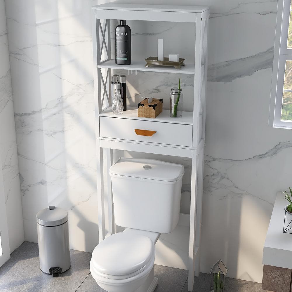 VEIKOUS 22.4-in x 66.9-in x 7.4-in Gray 2-Shelf Over-the-Toilet Storage in  the Over-the-Toilet Storage department at