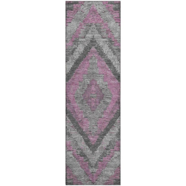 Mayfield Premium Machine Washable Abstract AMF1890 Blush 2 ft. 3 in. x 7 ft. 6 in. Runner Rug