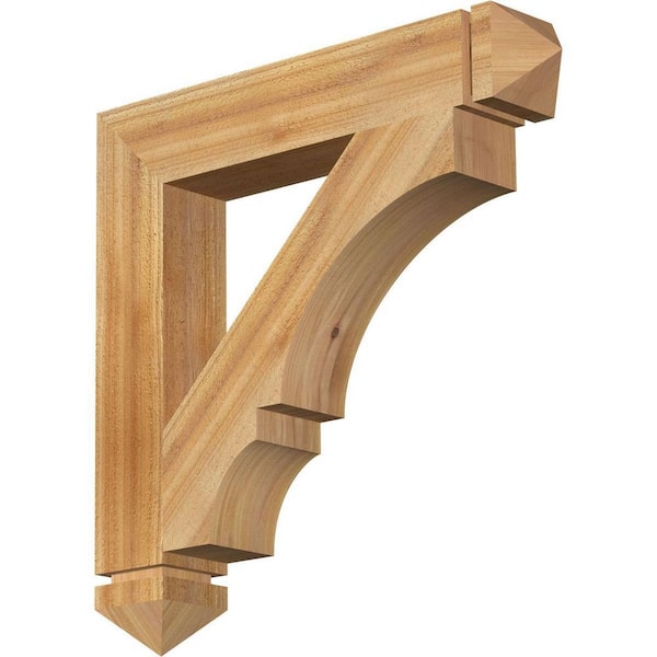 Ekena Millwork 4 in. x 24 in. x 24 in. Western Red Cedar Balboa Arts and Crafts Rough Sawn