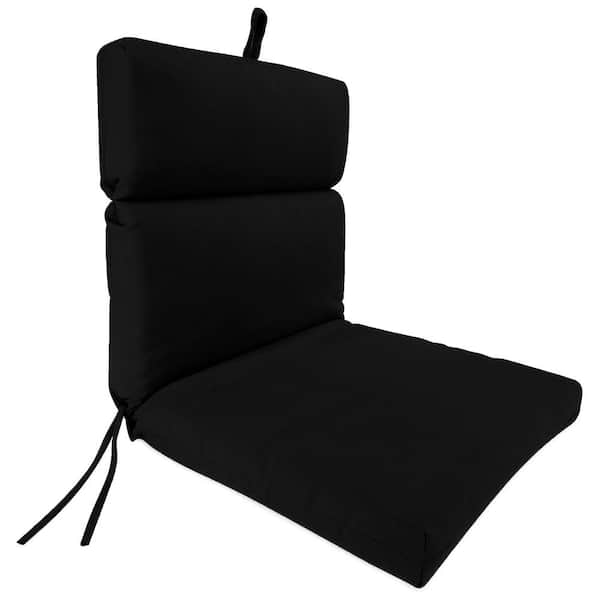 22 in. L x 44 in. W x 4 in. H Rectangular Outdoor Chair Cushion in Black Solid