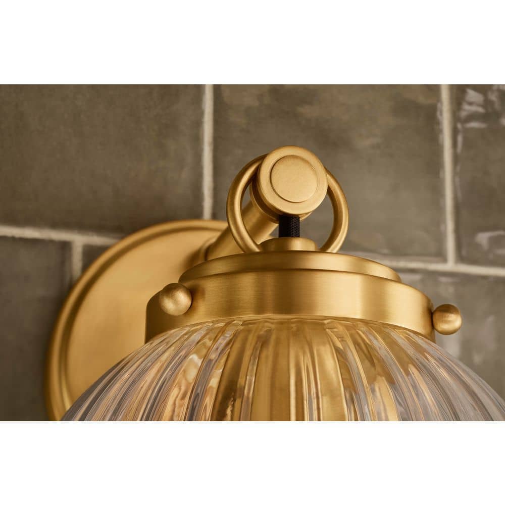 Matte Black Glass Globe Wall Sconce