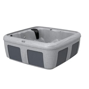 Dynamic 84L 6-Person 45-Jet Plug and Play Hot Tub, Heater, LED Footwell Light and Ozone in Graystone