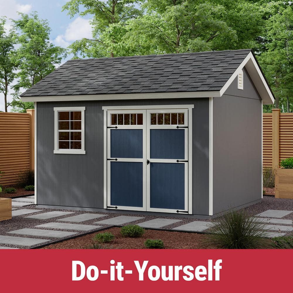 Beachwood 10' x 12' Beige Wood Storage Shed with Windows