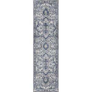 JONATHAN Y Modern Persian Vintage Grey/Navy 8 ft. x 10 ft. Medallion ...