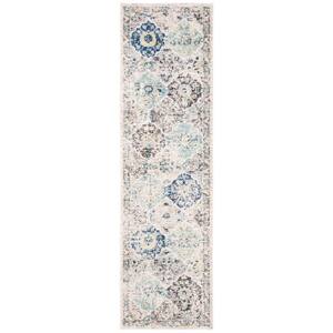 Madison Ivory/Aqua 2 ft. x 22 ft. Border Runner Rug