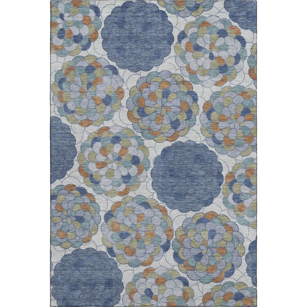 Mayfield Premium Machine Washable Abstract AMF2466 Denim 5 ft. x 7 ft. 6 in. Area Rug price history on PriceWatchPro