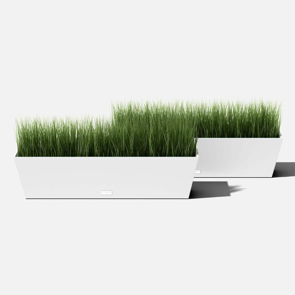 White 36" Plastic Window Box Planter Set of 2