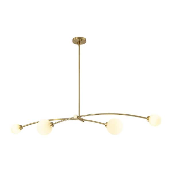 Baltray 4-Light Modern Sputnik Linear Pendant Light for Kitchen Island