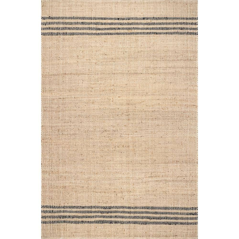 nuLOOM Lauren Liess Meadow Striped Jute Natural 9 ft. x 12 ft. Area Rug