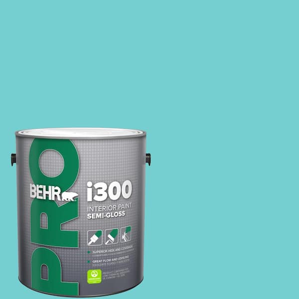 1 gal. #P460-3 Soft Turquoise Semi-Gloss Interior Paint