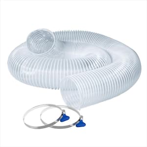 2-1/2 in. x 10 ft. Clear Flexible PVC Dust Collection Hose with 2 Key Hose Clamps