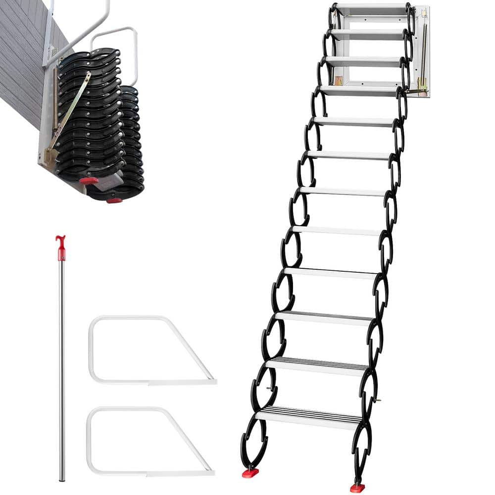 VEVOR Attic Steps Pull Down 16.9 Wide Attic Stairs Alloy Attic Access ...