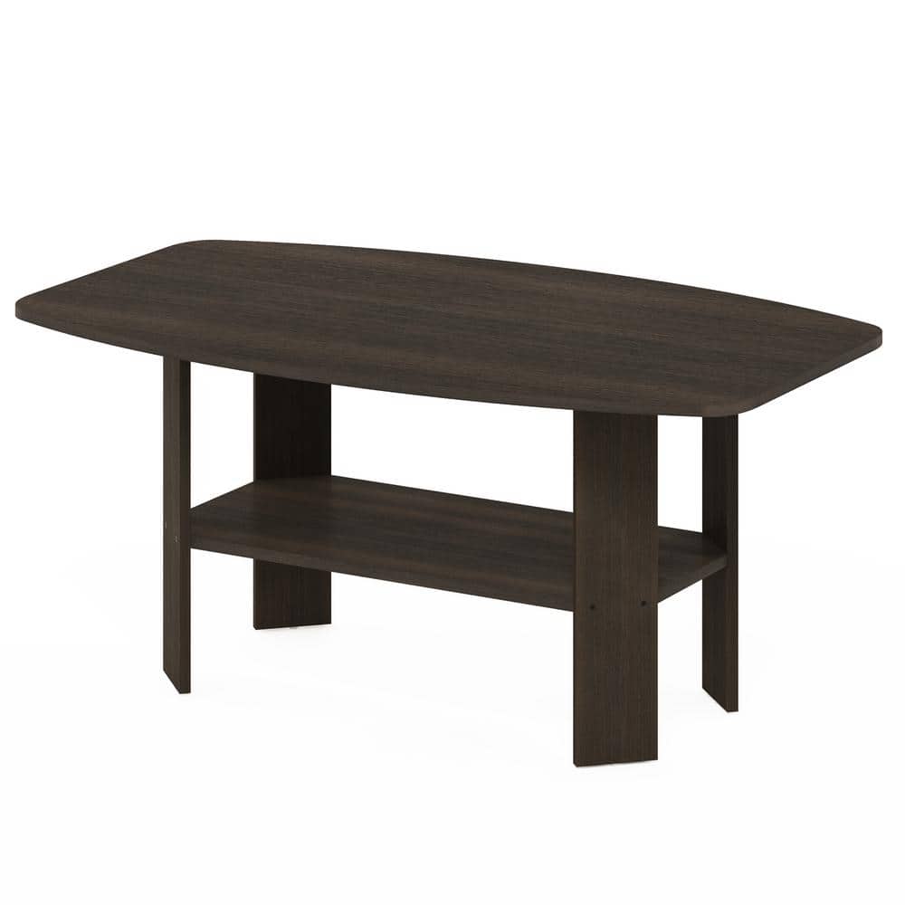 Modern Rectangular Coffee Table in Dark Brown Wood