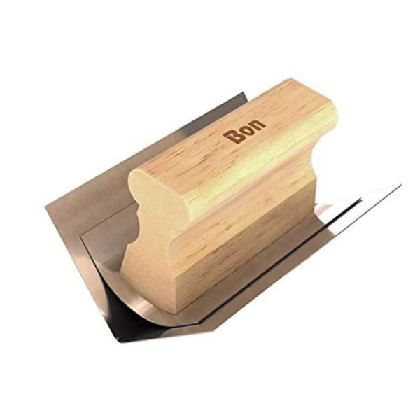 Bon Tool 4 in. x 2 in. Stainless Steel Inside Corner Tool with 3/8 in. Radius and Wood Handle