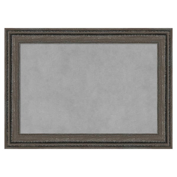 Amanti Art Upcycled Brown Grey 21 in. x 15 in Framed Magnetic Board
