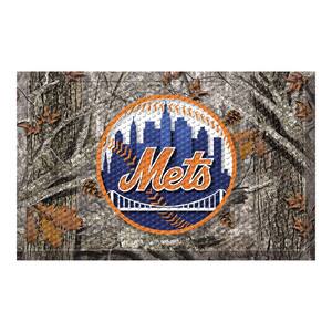 MLB - New York Mets 19 in. x 30 in. Outdoor Camo Scraper Mat Door Mat