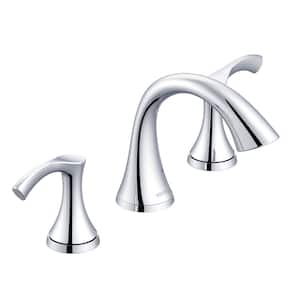 Antioch 8 in. Widespread 2-Handle Mid-Arc Bathroom Faucet with 50/50 Touch Down Drain 1.2 GPM Chrome