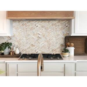 Angora Rhombus 12.45 in. x 10.83 in. x 10mm Polished Marble Mesh-Mounted Mosaic Wall Tile (9.4 sq. ft./Case)