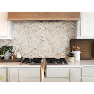 Angora Rhombus 12.45 in. x 10.83 in. Honed Marble Floor and Wall Tile (0.94 sq. ft./Each)
