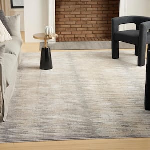 Modern Abstract Grey Gold 10 ft. x 13 ft. Abstract Contemporary Area Rug