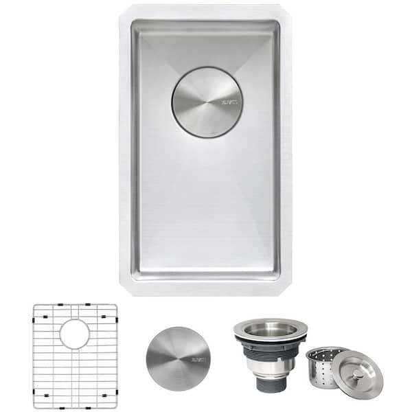 Gravena 12 in. Undermount SIngle Bowl 16-Gauge Stainless Steel Bar Prep Kitchen Sink
