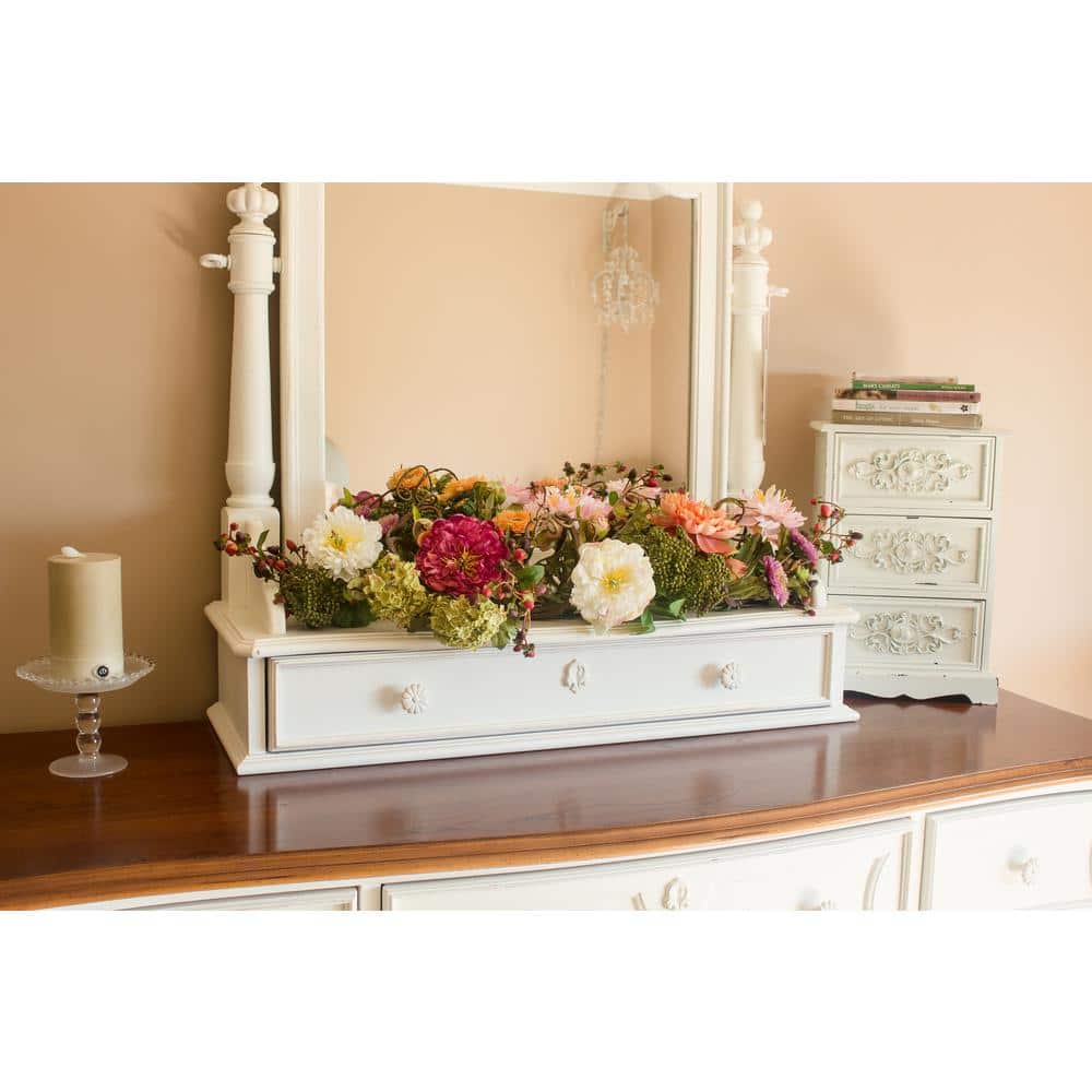 26" Multicolor Peony Outdoor Tabletop Centerpiece