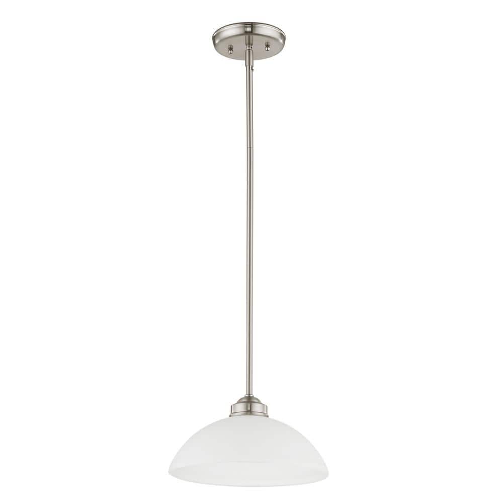 Somerset Brushed Nickel Mini Pendant with Satin Glass