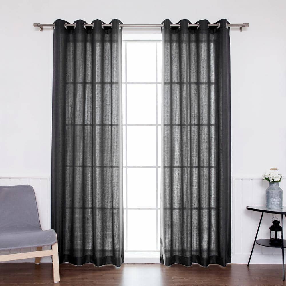 Best Home Fashion Dark Grey Outdoor Grommet Room Darkening Curtain - 52 ...