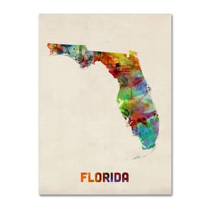 24 in. x 18 in. Florida Map Canvas Art
