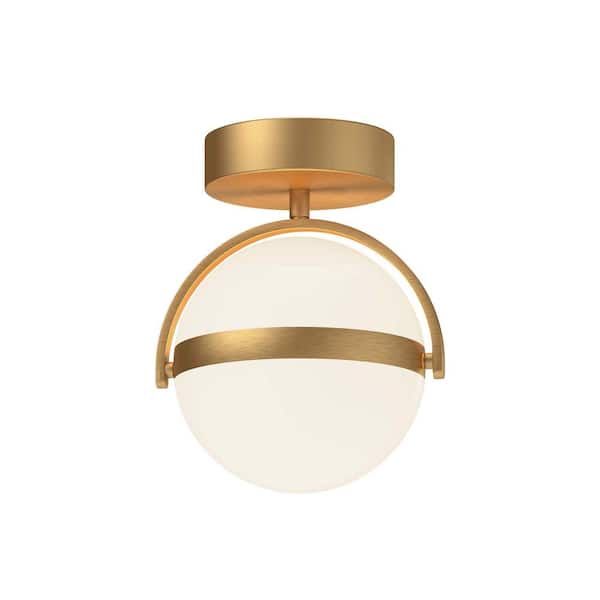 ALORA Globo 7 in. 1 Light 11-Watt Brushed Gold Integrated LED Flush Mount