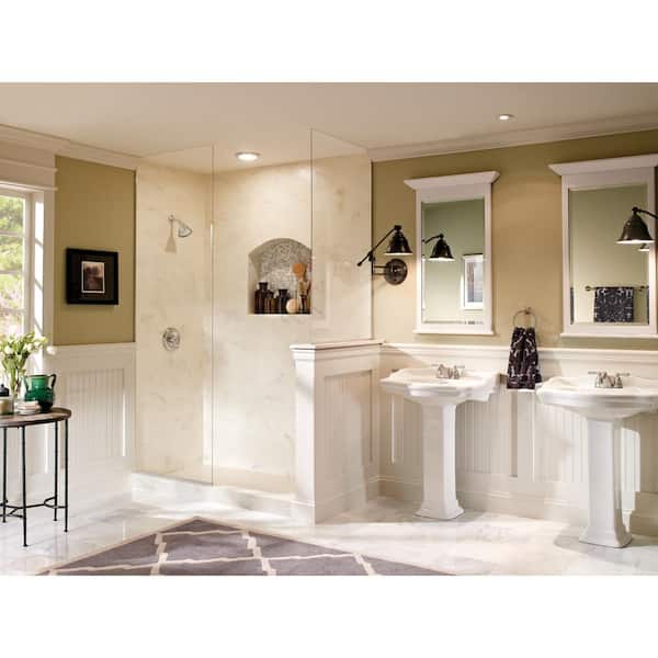 Banbury 1-Spray Single-Handle Shower Faucet in Spot Resist Brushed Nickel with Shower Rod (Valve Included)