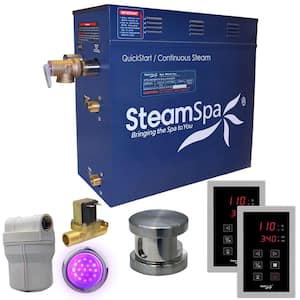 Royal 4.5kW QuickStart Steam Bath Generator Package with Built-In Auto Drain in Polished Brushed Nickel