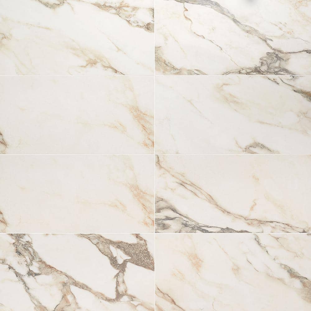 Ivy Hill Tile Saroshi Calacatta Rustico 11.81 in. x 23.62 in. Polished Marble Look Porcelain Floor and Wall Tile (15.5 Sq.ft. / Case) -  EXT3RD106689