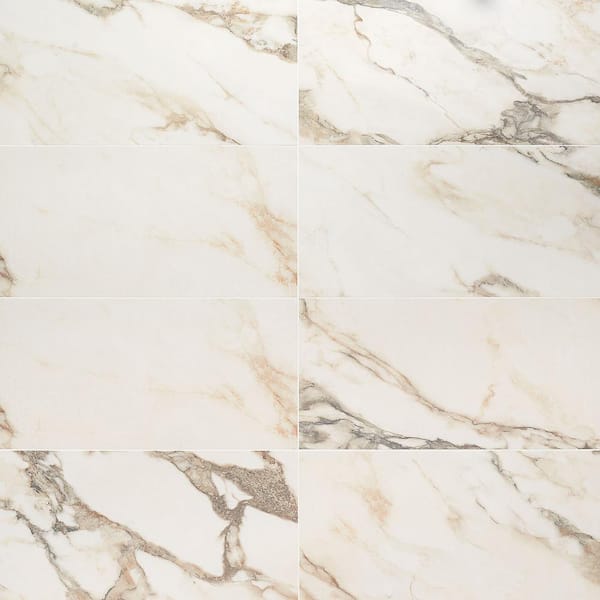 Ivy Hill Tile Saroshi Calacatta Rustico 11.81 in. x 23.62 in. Polished Marble Look Porcelain Floor and Wall Tile (15.5 Sq.ft. / Case)