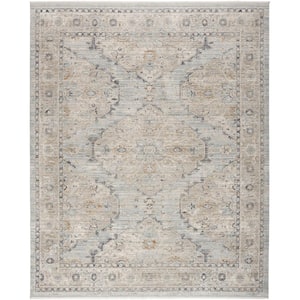 Nyle Light Blue 10 ft. x 14 ft. Distressed Transitional Area Rug