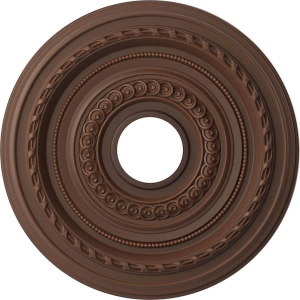 Ekena Millwork 16 in. O.D. x 3-1/2 in. I.D. x 1 in. P Cole Thermoformed PVC Ceiling Medallion in Universal Aged Metallic Rust