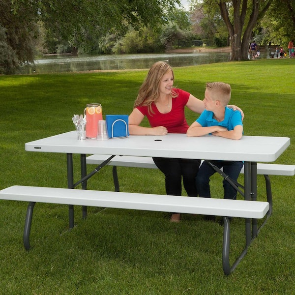 Lifetime 57 in. x 72 in. Folding Picnic Table 80215 - The Home Depot