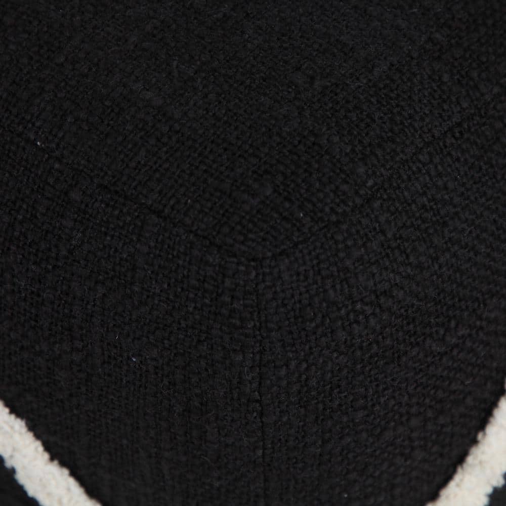 Black and White Tufted Diamond Square Pouf